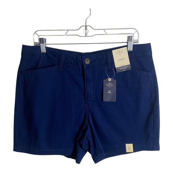 St. John's Bay Pants - St John's Bay Women's Size 12 Mid Rise Easy Fit Though Hip Thigh Navy Blue 5"